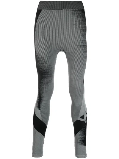 Y-3 Striped Performance Tights In Schwarz