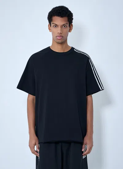 Y-3 Striped Shoulder Cotton T-shirt In Black