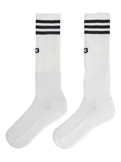 Y-3 Striped Socks In White