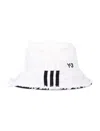 Y-3 Stripes Off-white Bucket Hat In White