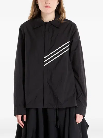 Y-3 Boxy Black Polyamide Shirt With Sporty Stripes