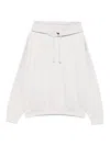 Y-3 Relaxed Fit White Hoodie With Minimalist Design In White