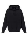 Y-3 Black Cotton And Recycled Polyester Hoodie With White Raglan Stripes In Black