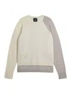 Y-3 Logo-embossed Colour-block Sweater In White