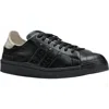 Y-3 Black & Off-white Superstar Sneakers In Black/black/aluminum