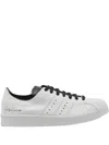 Y-3 Premium Leather Sneakers With Rubber Shell Toe In White
