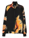 Y-3 Abstract Pattern Sweatshirt With Zip Fastening And Ribbed Edges In Black