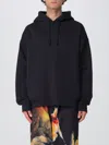Y-3 Hooded Cotton Sweater With Graphic Print In Black