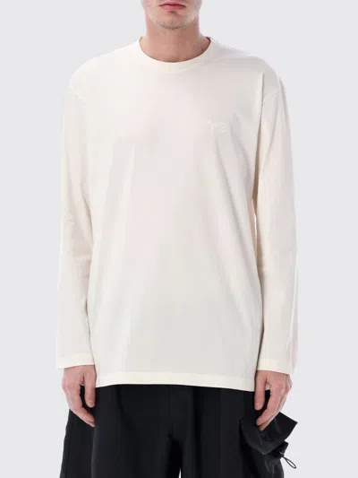 Y-3 Long Sleeve Crew Neck T-shirt Shirt In Neutral