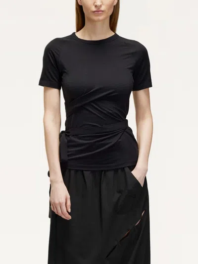 Y-3 Short-sleeved T-shirt With Versatile-ties In Black