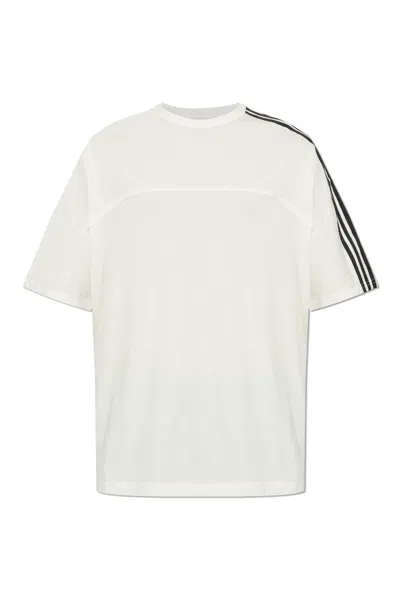 Y-3 Adidas Y 3 White Crew Neck T Shirt With Logo