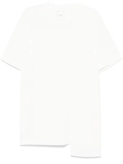 Y-3 Cotton Crew Neck T-shirt With Graphic Print In White