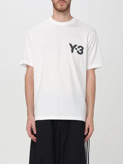 Y-3 Crew Neck Short Sleeves With Contrasting Logo On The Front. In White