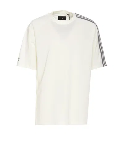 Y-3 Logo Cotton Blend T-shirt In White