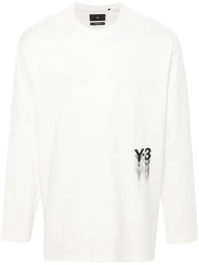 Y-3 Long-sleeved T-shirt With Logo Print In White