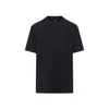 Y-3 Short-sleeve Cotton T-shirt With Bold Graphic Back In Blue