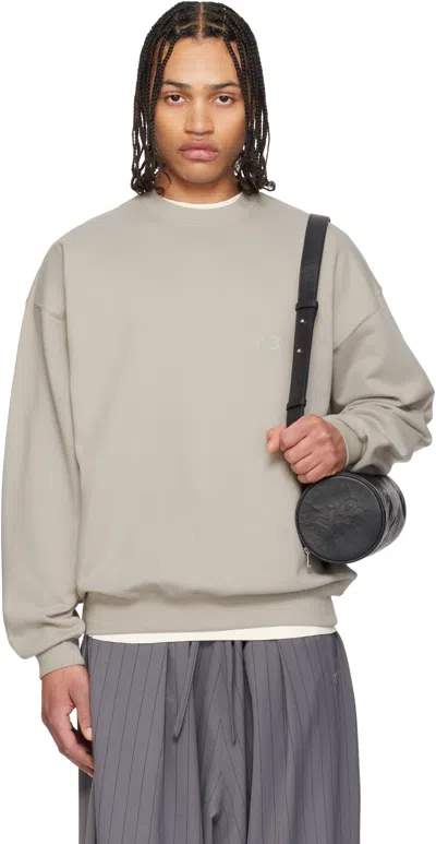 Y-3 Taupe Brushed Terry Crew Sweatshirt In Brown