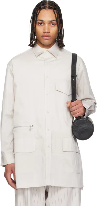 Y-3 Taupe Ls Chapea Shirt In White