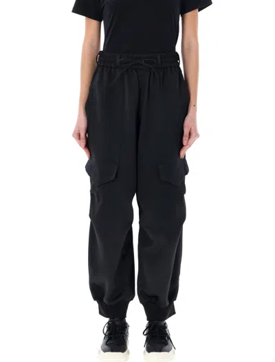Y-3 Tech Seersucker Cargo Pants For Women In Black
