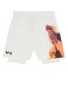 Y-3 Us Open Tennis Shorts And Leggings Set In White