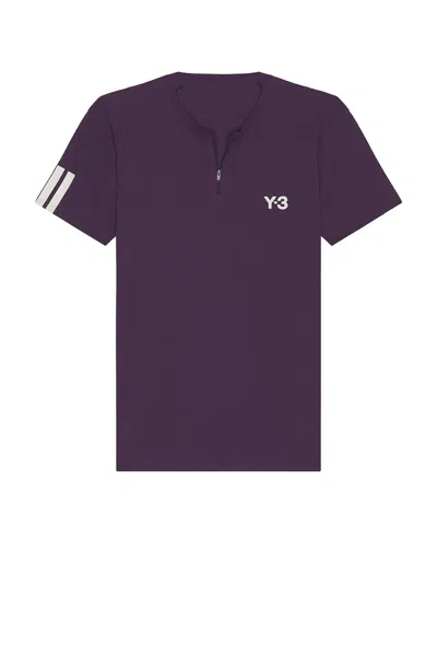 Y-3 Purple Us Open Tennis Freelift Zip Pro T-shirt In Multi