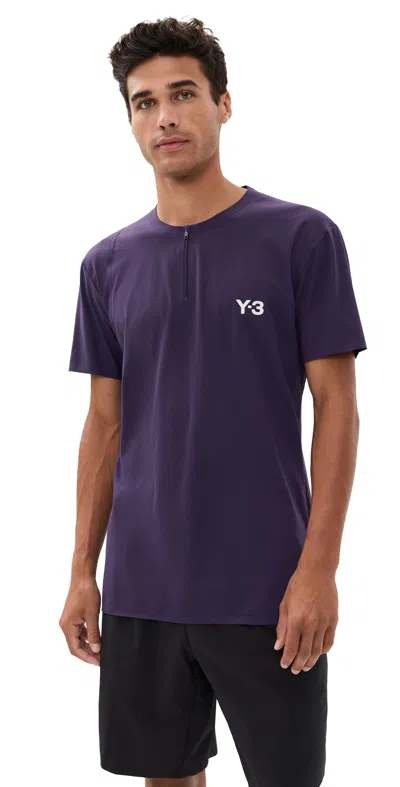 Y-3 TENNIS PRO FREELIFT ZIP TEE AURORA PLUM