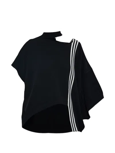 Y-3 Three-stripe Cut-out T-shirt In Black