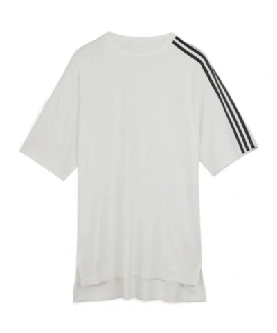 Y-3 Three-stripe Short-sleeved T-shirt In White