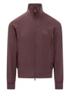 Y-3 Three-stripe Track Top In Burgundy