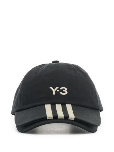 Y-3 Three Stripes Cap In Black