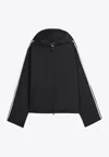 Y-3 Three-stripes Oversized Windbreaker Jacket In Black
