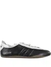 Y-3 Debossed Leather Tokyo Sneakers With Lace-up Closure In Black