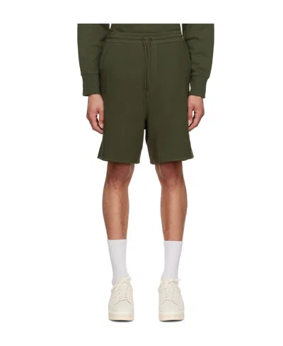 Y-3 Tonal Logo-patch Drawstring Shorts In Green