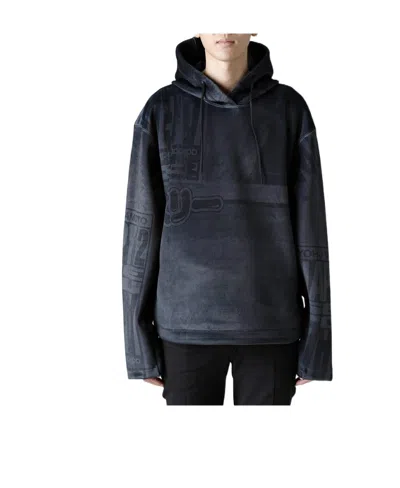 Y-3 Tonal Logo Print Hoodie In Black