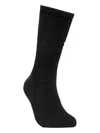 Y-3 Tone On Tone Embroidered Logo Terry-cloth Socks In Black