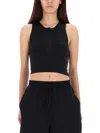 Y-3 Sleeveless Cropped Racerback Top Zipper In Black