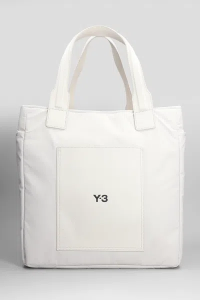 Y-3 Tote In Grey Polyamide In White