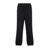 Y-3 Relaxed Fit Black Cotton Track Pants With Signature Logo In Black