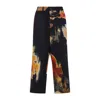 Y-3 Relaxed Fit Black Trousers With Abstract Pattern In Brown