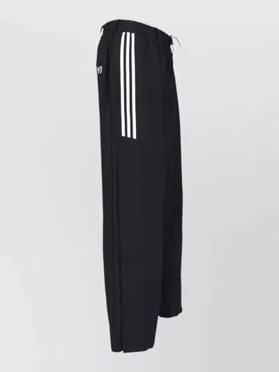 Y-3 Track Trousers Elastic Waist Side Stripes Pockets In Black