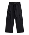 Y-3 Pleated-details Cargo Trousers In Black