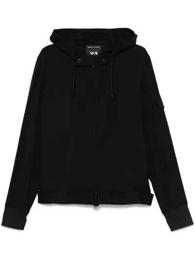 Y-3 Twill Hooded Jacket In Black