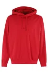 Y-3 Graphic Printed Drawstring Hoodie In Red