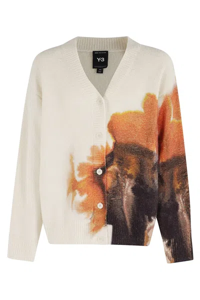 Y-3 V-neck Graphic Print Cardigan In Multi