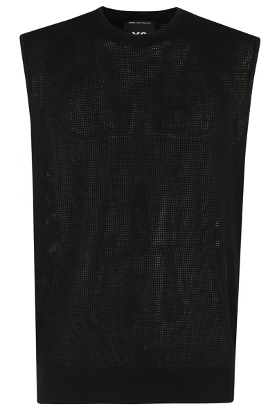 Y-3 U Gfx Perforated Stretch Fabric Gilet In Black