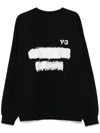 Y-3 Sweatshirt Whit Maxi Print In Black