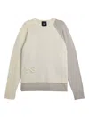 Y-3 Logo-embossed Colour-block Sweater In White