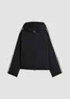 Y-3 Three-stripes Oversized Windbreaker Jacket In Black