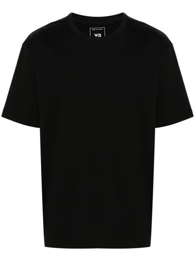 Y-3 Crewneck T-shirts With Tonal-logo In Black