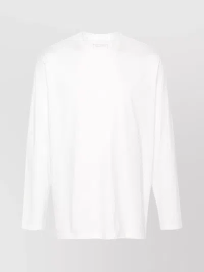 Y-3 Unisex Long Sleeve Cotton Jersey T-shirt In White